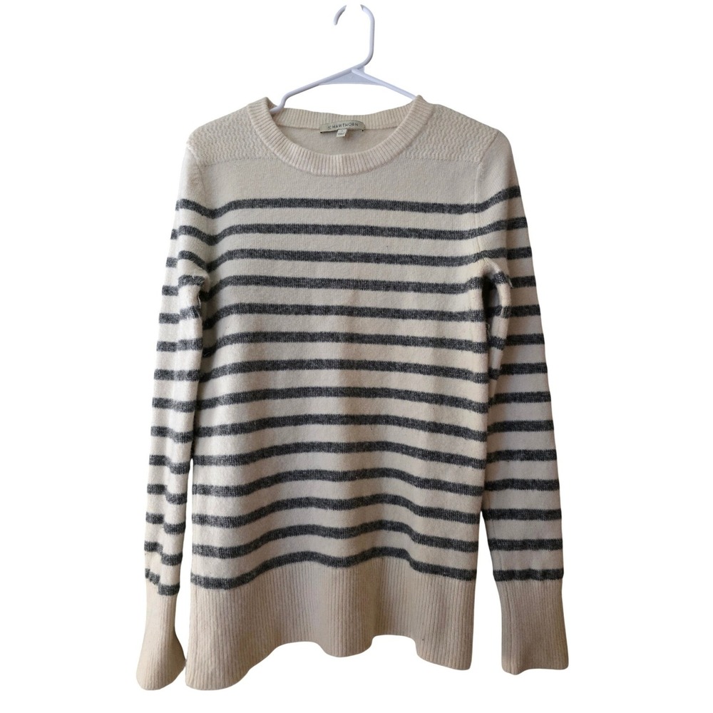 41 Hawthorn Striped Crewneck Sweater Cream Black Wool Alpaca Blend Size‎ Small